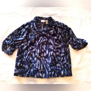 4/$20! Zenergy by Chicos Blue 3/4 Jacket Blouse